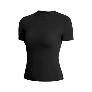 เสื้อยืดแขนสั้นคอกลมสีขาวสำหรับผู้หญิง MERITORIOUS INTERNATIONAL ผ้าถักเนื้อผ้าฝ้าย 100% ระบายอากาศได้ดี ทรงลำลอง มีหลายขนาด - Product Image 2