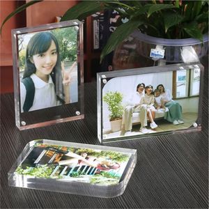 Crystal Clear <b>Acrylic</b> Photo Frame Magnetic <b>Block</b> Desktop Picture Frame Double Sided Frameless Wholesale Tabletop Photo Holder - Product Image 3