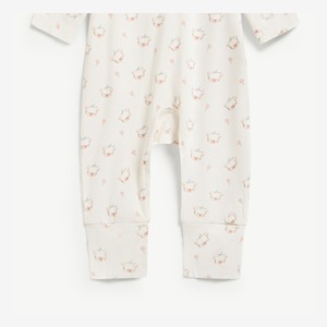 Modal Spandex <b>Bear</b> Print Fitted Footed Baby Romper Long Sleeve Snap for Newborn Unisex ODM Vietnam - Product Image 4