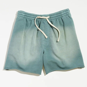 Ensemble short homme vintage délavé à l'acide avec logo personnalisé, tenue streetwear écologique 100% coton respirant anti-plis avec cordon de serrage - Product Image 2