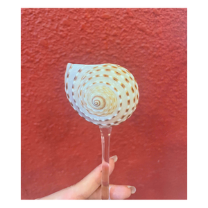 Verre à cocktail artisanal en coquillage avec tige transparente, vaisselle décorative vintage pour cadeau de fête, verre en cristal réutilisable - Product Image 1