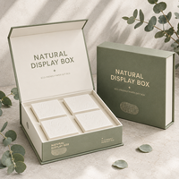 Boîte cadeau en carton rigide magnétique en papier kraft avec laminage mat et doublure en éponge, emballage écologique réutilisable pour le savon