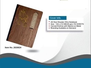 Lord Krishna Wooden Cover Diary & Lined <b>Writing</b> <b>Journal</b> Handcrafted Wooden Hare Krishna Mantra <b>Journal</b> Premium Wooden Hardcover - Product Image 2
