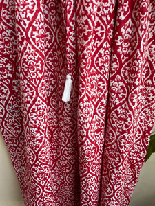 เดรสยาวลายดอกไม้สไตล์โบฮีเมียน ผ้าฝ้ายพิมพ์ลายด้วยมือ ชุดอินเดีย แขนยาว คอวี ลายดอกไม้ ชุดเดรสสำหรับงานปาร์ตี้สำหรับผู้หญิง - Product Image 5