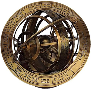 Esfera Armilar de Latón, Globo Celeste Antiguo, Modelo de Navegación Astronómica con Base de Madera para Decoración del Hogar, Oficina y Estudio - Product Image 2