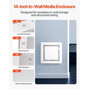 Contenitore per media strutturato da incasso da 14 pollici con kit di gestione cavi a parete e funzionalità di gestione dei cavi - Product Image 4