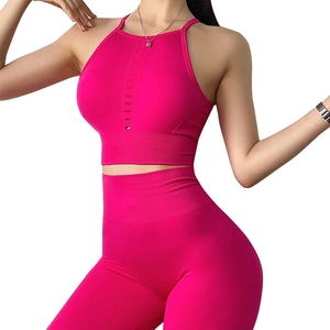 Ensemble de vêtements de sport pour femmes, leggings de yoga sans couture gris avec logo personnalisé, vêtements de fitness pour la salle de sport, 20% de réduction - Product Image 4