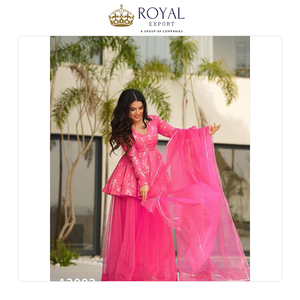 Exportateur indien proposant des ensembles sharara de haute qualité en soie et organza, comprenant un haut, un bas et un dupatta, pour les occasions de fête et les festivals. - Product Image 6