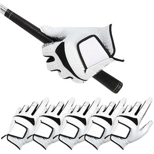 Gants de golf en cuir Cabretta blancs respirants, antidérapants, pour droitier, unisexe, à enfiler - Product Image 6