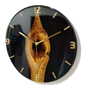 Custom Eco-Friendly <b>Hand</b>-Painted Epoxy Resin Wood Wall <b>Clock</b> Personalized Design Model Love Customizable Size/Color/Logo - Product Image 1
