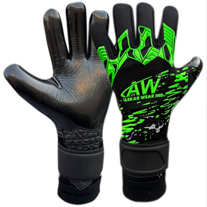 Premium Leather Goal Keeper Gloves with Adjustable Wrist <b>Strap</b> and Full <b>Finger</b> Design for Excellent Grip and Impact Protection - Product Image 1