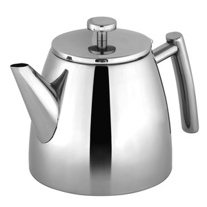 Stainless Steel Teapot Polished Finish Cylindrical Body Curved Spout Modern Kitchenware Durable Tea Pot Elegant Home Brewing - Product Image 3