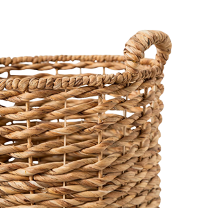 Wholesale Price Water Hyacinth <b>Basket</b>, Hand Woven <b>Storage</b> Hamper With Handle Premium Handcrafted Home Decor From Vietnam - Product Image 4