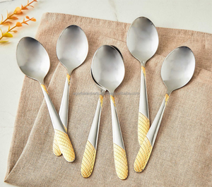 Cuillère à dîner en acier inoxydable de qualité alimentaire, finition miroir, avec long manche |   Vaisselle Moderne de Luxe pour Fêtes et Usage Domestique, Compatible Lave-Vaisselle - Product Image 1