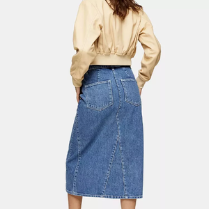 New Arrival Ladies High Quality Blue Jeans Overall Dress for Women Classical Skirt Wholesale Long Womens Colored Denim Skirt - Product Image 2