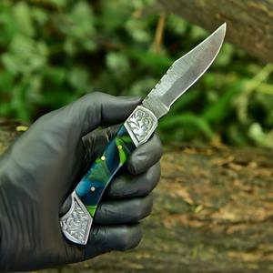 Couteaux pliants de chasse à lame en acier à tranchant fin pour la préparation des aliments et les tâches de préparation des repas en camping. - Product Image 1