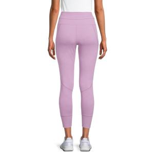 Leggings deportivos de entrenamiento de yoga con patrón sólido altamente flexible para mujer con cordones estilo personalizado al por mayor - Product Image 4