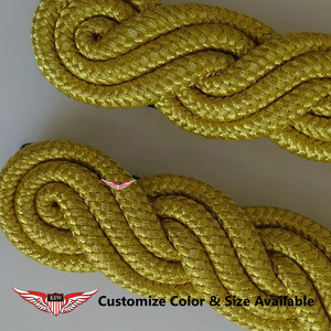 KEW Gold <b>Braided</b> Without Buttons Customizable Luxury Embroidered Epaulettes Silk Thread Eco-Friendly Vintage <b>Accessory</b> - Product Image 2
