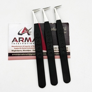 Pince à cils à 90 degrés la plus vendue, à pointe fine, écologique, testée à la main, pour extensions de cils - Product Image 1