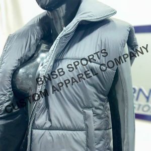 Womens Regular Quilted Hooded Jacket Solid <b>Waterproof</b> <b>Zipper</b> Closure Spring Autumn Casual Custom logo Oem Supplier - Product Image 6