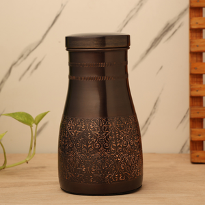 <b>Vintage</b> Style Copper Water <b>Bottle</b> Handcrafted Copper Drinking <b>Bottle</b> with Classic Finish <b>Bottle</b> for Home Office Travel Gym use - Product Image 4