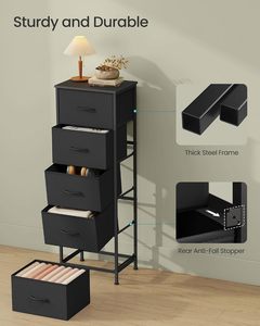 ตู้ลิ้นชักผ้า 5 ชั้นพร้อมโครงโลหะสีดำ - Product Image 3