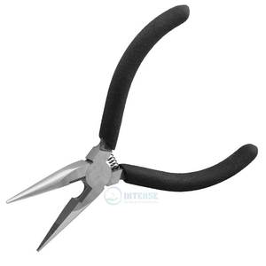 Stainless Steel Needle Nose Pliers 5 Inch Mini Long Nose Cutter Serrated Jaw <b>Precision</b> <b>Tool</b> Jewelry Making Crafts Wire Bending - Product Image 1