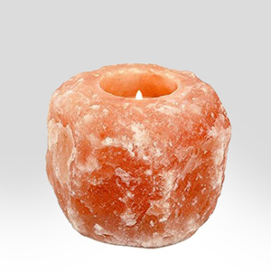 Himalayan Salt Candle Holder Two Hole Crafted Crystal Pink Rock Salt Tea Light - Product Image 2
