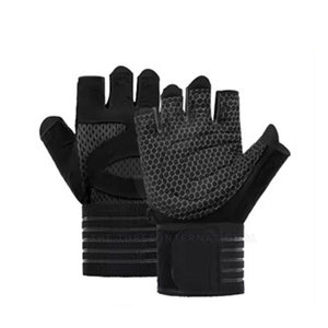 Innovative Half Finger Neoprene Fitness Gloves-Durable Ergonomic Shape Adjustable Wrist <b>Strap</b> Comfortable Hand Palm Protection - Product Image 1