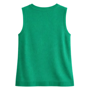 Women Ladder Detail Knit <b>Swing</b> Tank <b>Top</b> Sleeveless Summer Casual Loose Fit Breathable 100% Cotton Fashion Pullover Blouse - Product Image 2