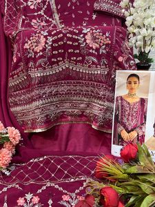Nouveaux ensembles pakistanais en georgette, richement brodés, avec pantalon palazzo et dupatta - Product Image 2