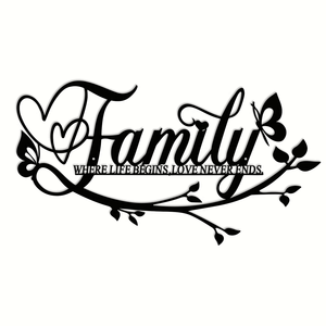 CIFbuy Elegante Insegna Decorativa 'Happy Home' con Scritta Vintage Floreale, Targa da Parete in Stile Rustico per Soggiorno, Camera da Letto, Ingresso, Bar - Product Image 1