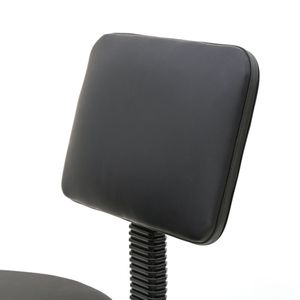 Sgabello Regolabile in Plastica per Salone, Forma Rotonda con Schienale, Colore Nero - Product Image 3