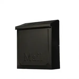 Buzón de Pared de Metal Negro, Impermeable, con Acceso Frontal, Sin Cerradura, Acabado con Recubrimiento en Polvo - Product Image 2