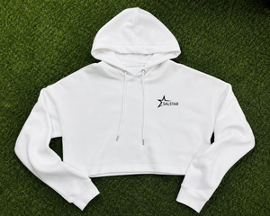 Hoodie court blanc personnalisé pour femme, sweat-shirt oversize, fabricant de vêtements streetwear à marque privée - Product Image 6