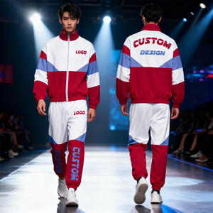 Conjunto Deportivo para Hombre con Bloques de Color Personalizados, Chaqueta con Cierre Completo, Transpirable, de Poliéster, para Otoño - Product Image 4