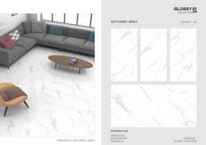 กระเบื้องพอร์ซเลนเคลือบเงาสุดหรู ขนาด 600x1200 มม. รูปแบบขนาดใหญ่ พื้นผิวขัดเงาคุณภาพพรีเมียม สำหรับตกแต่งผนังและพื้นภายในและภายนอกอาคารที่ทันสมัย - Product Image 2