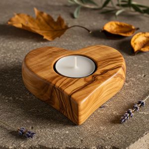 Heart Shape Wooden <b>Tea</b> <b>Light</b> Holder With Embossed Floral Design For Valentine'S Day Home Decoration - Product Image 3