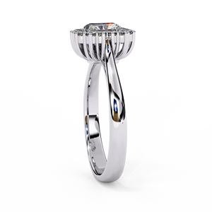 แหวนเพชรทรงเหลี่ยมมรกต 0.5 กะรัต เพชรเลี้ยงในห้องปฏิบัติการ ทองคำแท้ 14K แหวนแบบคลาสสิกประดับเพชรรอบวง สำหรับหมั้น แต่งงาน ครบรอบ พร้อมวงแหวนซ่อนแบบ Halo - Product Image 4