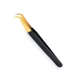 Pince à cils professionnelle pour extensions de cils, couleur violet dégradé, pour une application de cils de haute précision. - Product Image 3