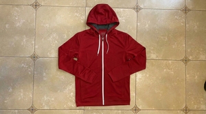 Sweat-shirt à capuche zippé vert à manches longues unisexe, couleur unie, coupe classique, polyester, à porter toute l'année - Product Image 3
