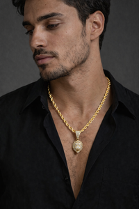 Pendentif Hip Hop Tête de Lion Moissanite Iced Out avec Chaîne Cordon en Or 10K 14K ou Argent – Collier Statement Tête d'Animal de Luxe - Product Image 4