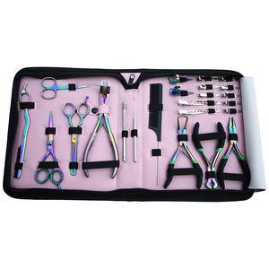 Wholesale Micro Ring Hair Extension Plier Kit Keratin Bond Cutter Thinning Scissors <b>Tool</b> Set Private Label OEM Supplier - Product Image 1
