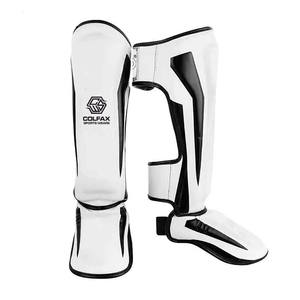 Protège-tibias de boxe en cuir, vente directe usine, service OEM, nouvelle arrivée 2026, protection professionnelle, design léger et réglable - Product Image 1