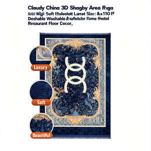 Tapis shaggy 3D Cloudy China en polyester ultra doux, grand format 6x10 pieds, lavable, pour la décoration des sols de la maison, des hôtels et des restaurants - Product Image 3