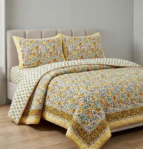 Vintage Handmade Reversible Cotton Quilt Hand <b>Block</b> Floral Printed Design <b>Bed</b> Quilt for Hotel Use Buy Direct Supplier - Product Image 4