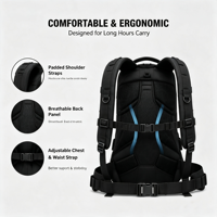 Sac à dos tactique 45L, sac à dos tactique imperméable, sac de randonnée en plein air, grande capacité, sac à dos MOLLE, OEM ODM