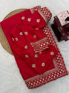 TENNECY Embellished Fendy Silk Designer <b>Saree</b> with Beds <b>for</b> <b>Women</b>-Reversible Stretchable Party Wear All Seasons - Product Image 3