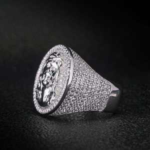 Anillo de Dedo de Lujo para Hombre, Chapado en Rodio, Estilo Hip Hop, Corte Redondo, Moissanita VVS, Producto Más Vendido - Product Image 4