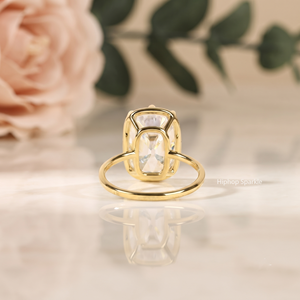High Carat 18K Yellow Gold Rhodium Plated Sterling Silver Geometric <b>Cushion</b> Cut Moissanite 8 Prong Solitaire Engagement/<b>Wedding</b> - Product Image 3